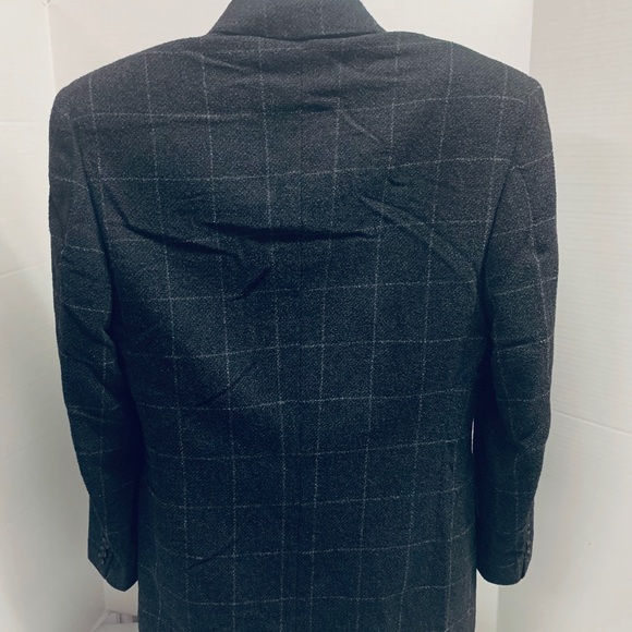 Canali Black White Windowpane Sport Coat Sz US40C